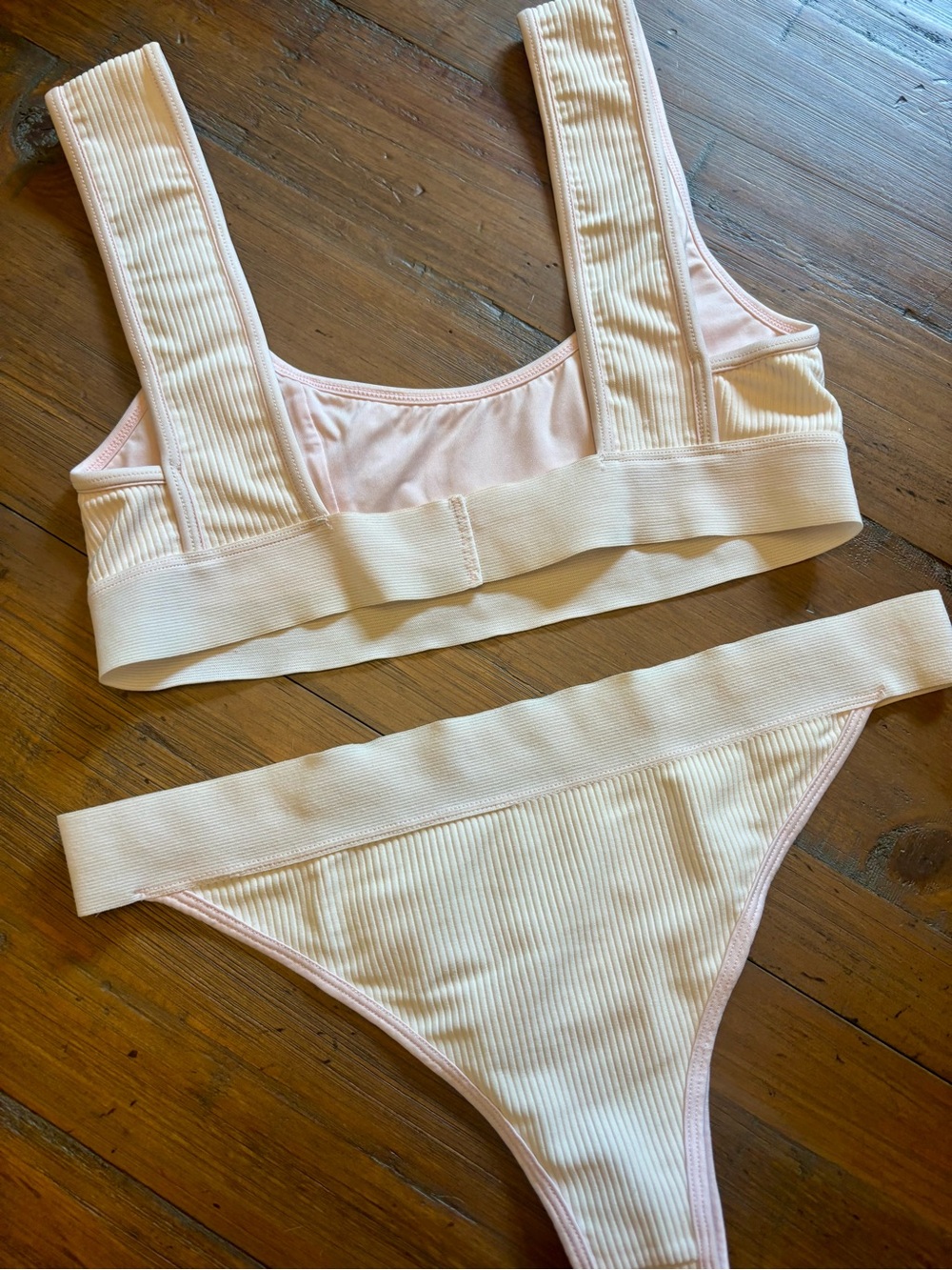 Frankie’s bikinis pink ribbed bikini set - Picture 6 of 11